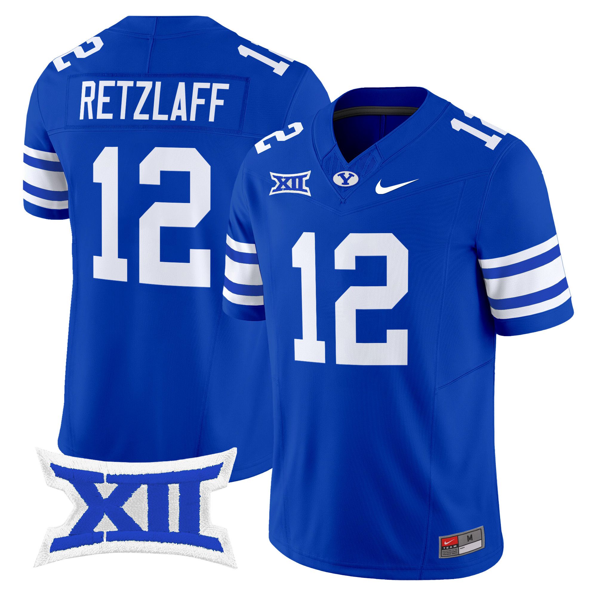 Men BYU Cougars #12 Retzlaff Blue Nike 2024 Vapor Limited NCAA Jersey style 1->customized ncaa jersey->Custom Jersey